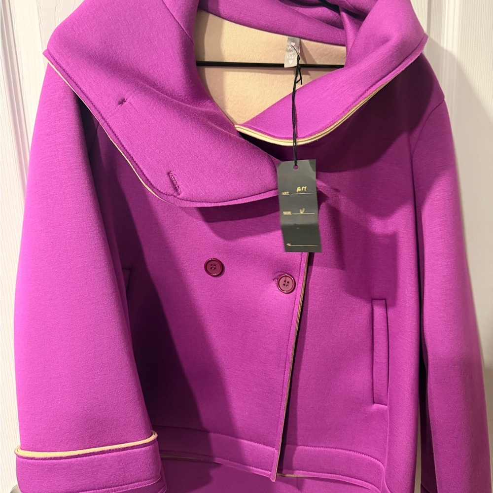 Vibrant Purple Double-Breasted Coat